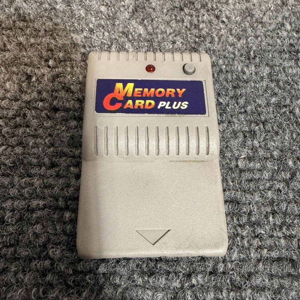 Vintage Memory Card Plus For Playstation 1 Gray Working